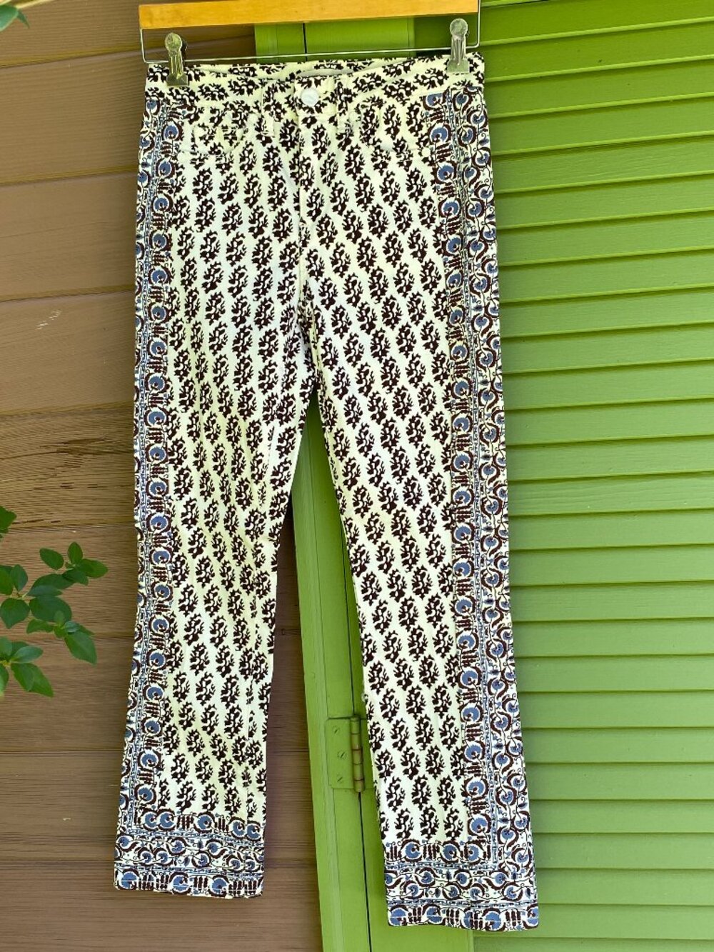 Like New Tory Burch Reya Cropped Block Print Patterned Jeans - Size 24/00
